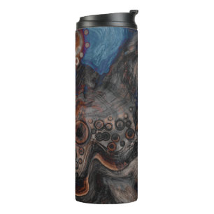 Brown and Orange Modern Art Thermal Tumbler