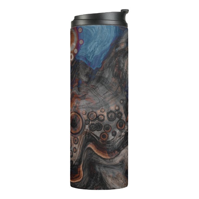 Brown and Orange Modern Art   Thermal Tumbler (Rotated Left)