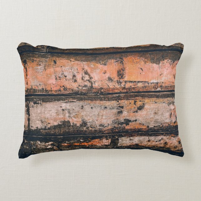 Brown and orange panel accent pillow (Front)