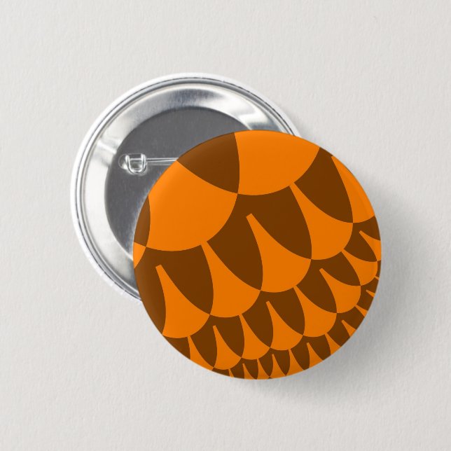 Brown and Orange Scales 2 Inch Round Button (Front & Back)