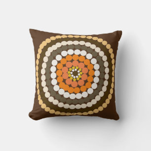 Brown And Orange Spotty Spots, Throw Pillow