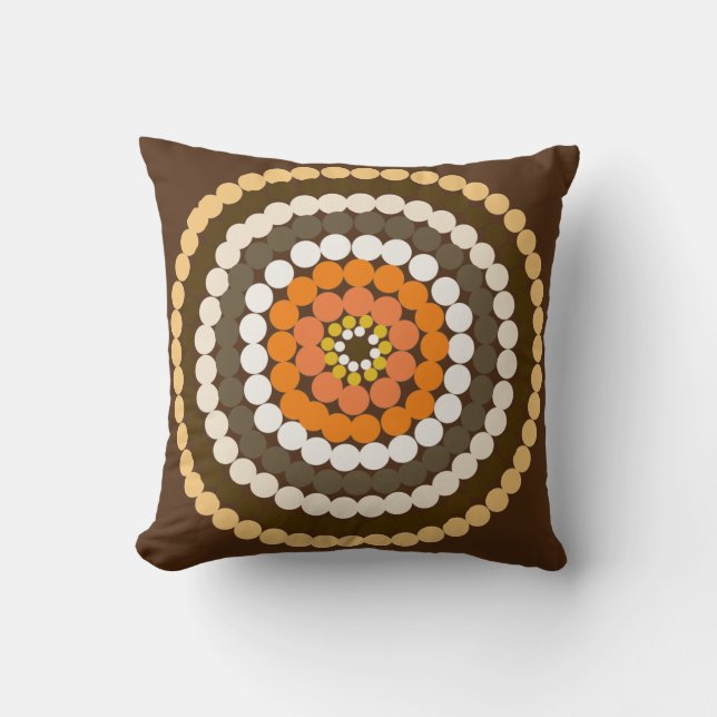 Brown And Orange Spotty Spots, Throw Pillow (Front)