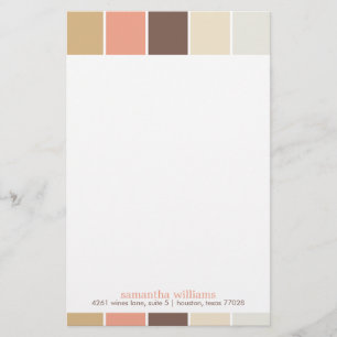 Brown and Peach Modern Decorative Colour Blocks Stationery