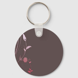 Brown and pink customizeable template keychain