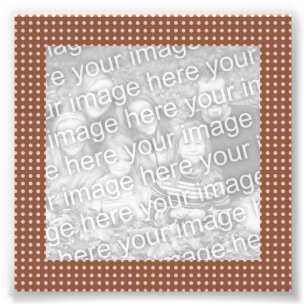 Brown and Pink Dots Frame Photo Print