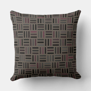 Brown and Pink Geometric Throw Pillow