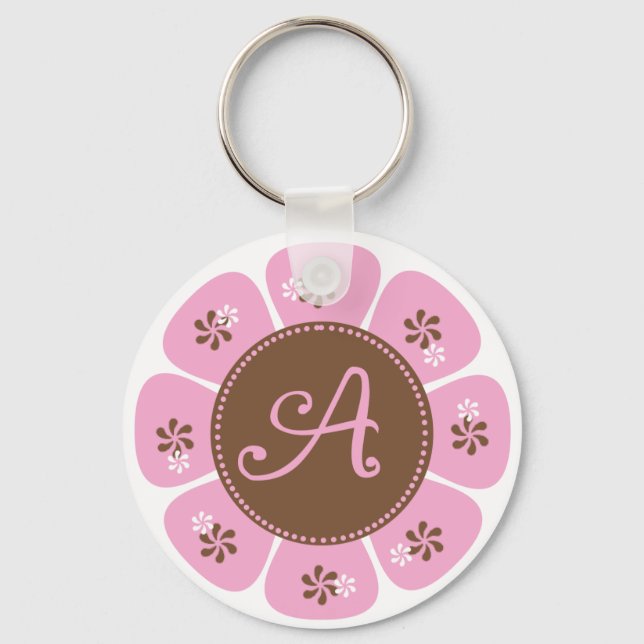 Brown and Pink Monogram A Keychain (Front)