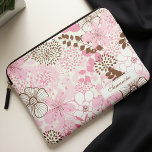 Brown and Pink Spring Garden Laptop Sleeve<br><div class="desc">This stylish laptop cover can be personalized with your name, monogram, initials, a special date (wedding anniversary, birthday, etc) or any text of your choice. This case is the perfect fashion accessory for the spring or summer months or to warm up your winter! Visit our stores for more fashionable and...</div>