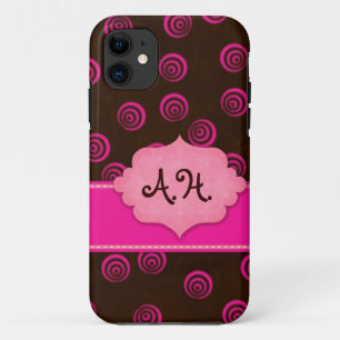 Brown and Pink Swirly Girly iPhone 5 Case