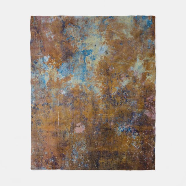 Brown and pink wooden surface fleece blanket (Front)