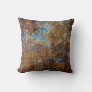 Brown and pink wooden surface throw pillow