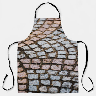 Brown and red bricks apron