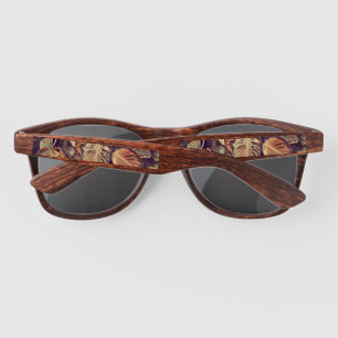 Brown and red fall leaf painting sunglasses