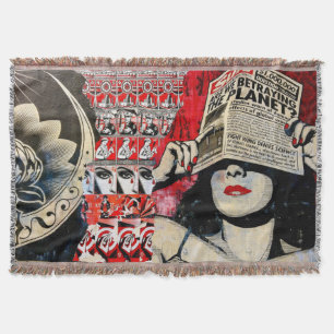 Brown and Red Graffiti Art Global Warming Blanket