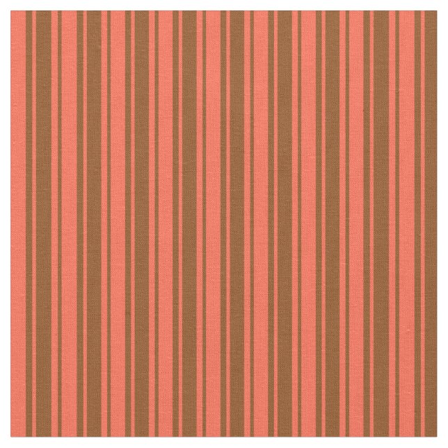 Brown and Red Pattern of Stripes Fabric (Close Up)