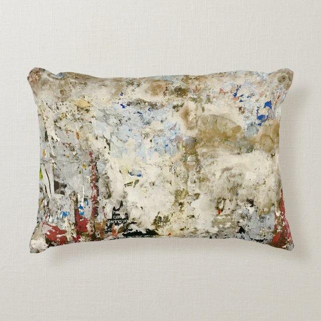 Brown and red wallpaper accent pillow (Front)