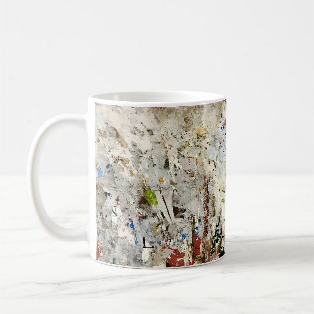 Brown and red wallpaper coffee mug (Left)