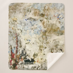 Brown and red wallpaper sherpa blanket