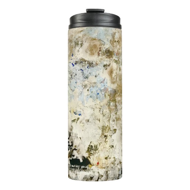 Brown and red wallpaper thermal tumbler (Front)