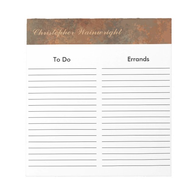 Brown and Rust Notepad (Front)