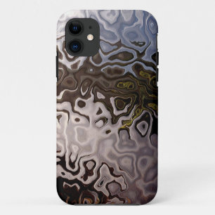 Brown and Silvery Grey Snakeskin-effect Abstract iPhone 11 Case