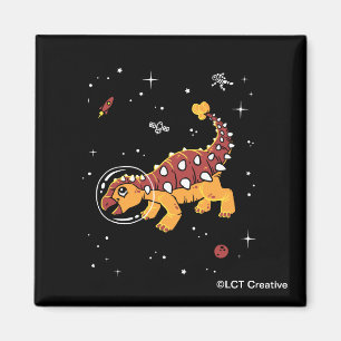 Brown And Tan Ankylosaurus Dinos In Space Magnet