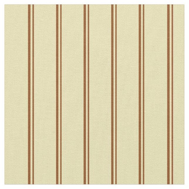 Brown and Tan Coloured Lined/Striped Pattern Fabric (Close Up)