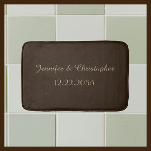 Brown and Tan Personalized Plush Bath Mat