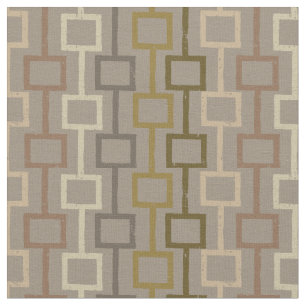 Brown and Tan Retro 1970s Geometric Pattern Fabric