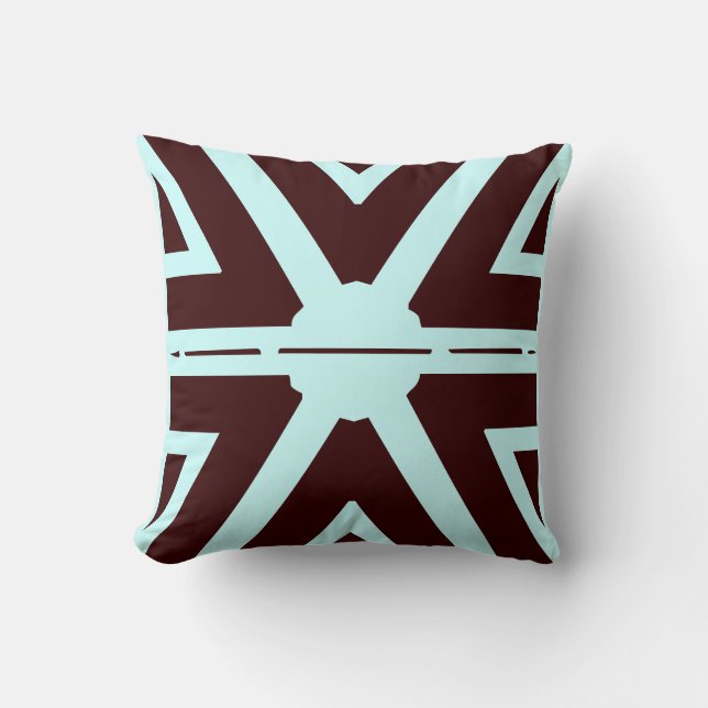 brown and teal modern  pillow (Front)