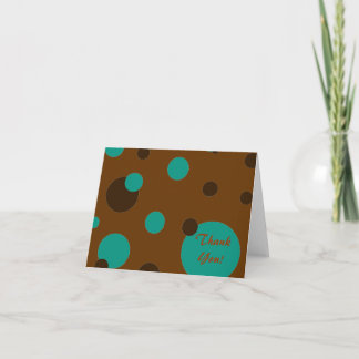 brown and turquoise "Thank You" note cards