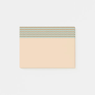 Brown and Turquoise Zigzag Chevron Post-it Notes
