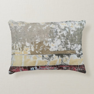 Brown and white abstract painting accent pillow