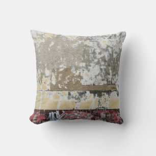 Brown and white abstract painting throw pillow
