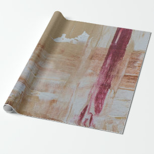 Brown and white abstract painting wrapping paper