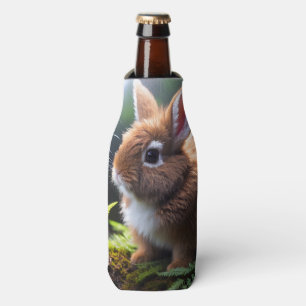 Brown And White Baby Dwarf Bunny, Bottle Cooler