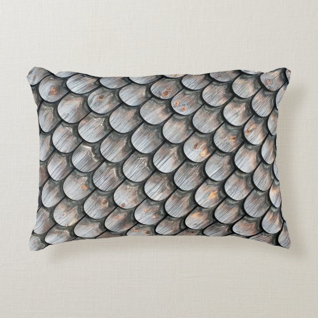 Brown and white ceramic tile accent pillow (Front)