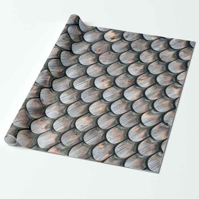 Brown and white ceramic tile wrapping paper (Unrolled)