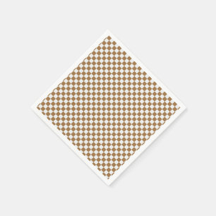 Brown and White Chequered Napkins