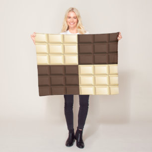 Brown And White Chocolate Fleece Blanket