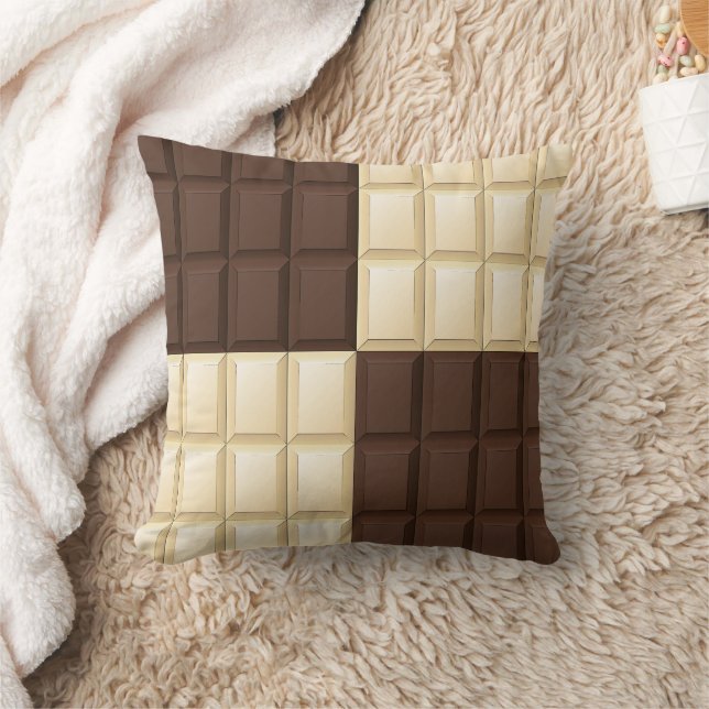 Brown And White Chocolate Throw Pillow (Blanket)