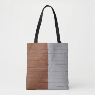 Brown and white concrete wall tote bag