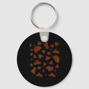 Brown And White Cow Animal Print Pattern Costume H Keychain