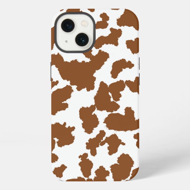 Brown And White Cow Hide Fur Pattern  iPhone Case (Back)