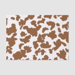 Brown And White Cow Hide Fur Pattern Tissue Paper