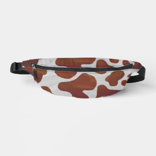 Brown and White Cow Pattern Fanny Pack