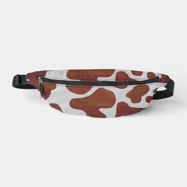 Brown and White Cow Pattern Fanny Pack (Front)