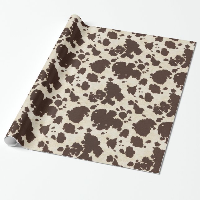 Brown and white Cowhide wrapping paper. Wrapping Paper (Unrolled)