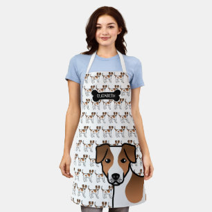 Brown And White Danish-Swedish Farmdog & Name Apron