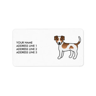 Brown And White Danish-Swedish Farmdog & Text Label